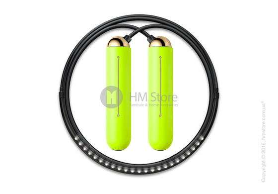 Умная скакалка Tangram Smart Rope, M size, Gold + силиконовые накладки Green Soft Grip