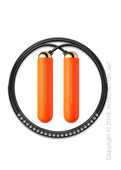 Умная скакалка Tangram Smart Rope, M size, Gold + силиконовые накладки Orange Soft Grip