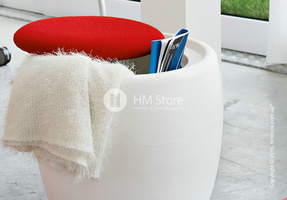 Пуф Calligaris Candy, Plastic matt light green and Fabric smoke grey