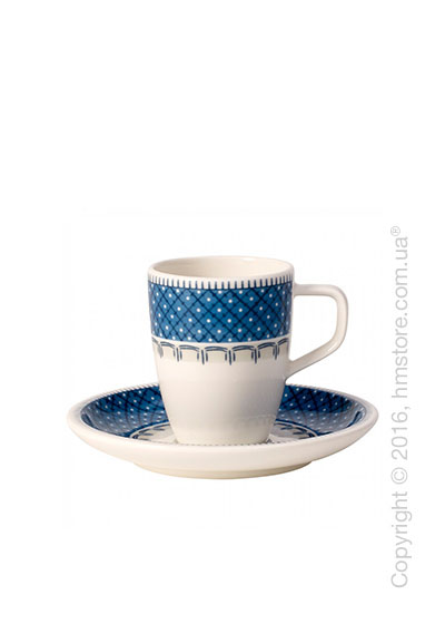 Чашка для эспрессо с блюдцем Villeroy & Boch коллекция Casale Blu 100 мл