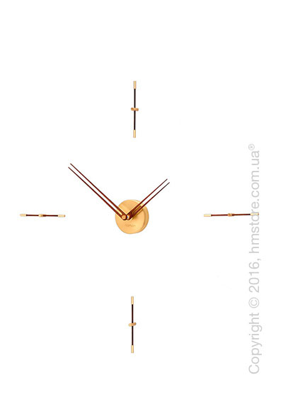 Часы настенные Nomon Mini Merlin 4 Gold N Wall Clock, Walnut