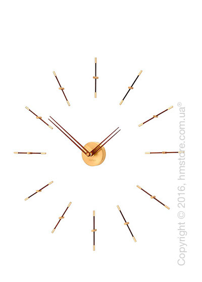 Часы настенные Nomon Mini Merlin 12 Gold N Wall Clock, Walnut