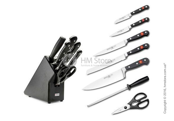 Набор ножей на подставке Wüsthof Knife block коллекция Classic, 7 предметов, Black