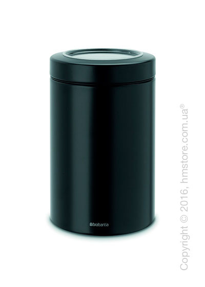 Емкость для хранения сыпучих продуктов Brabantia Window Lid 1,4 л, Matt Black