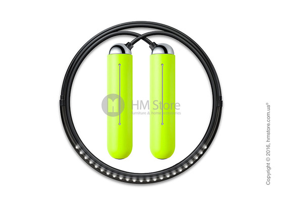 Умная скакалка Tangram Smart Rope, XS size, Chrome + силиконовые накладки Green Soft Grip