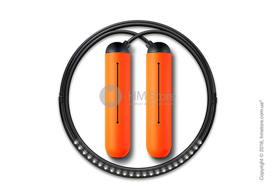 Умная скакалка Tangram Smart Rope, XL size, Black + силиконовые накладки Orange Soft Grip