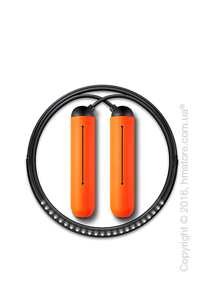 Умная скакалка Tangram Smart Rope, XS size, Black + силиконовые накладки Orange Soft Grip