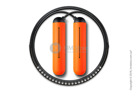Умная скакалка Tangram Smart Rope, S size, Black + силиконовые накладки Orange Soft Grip