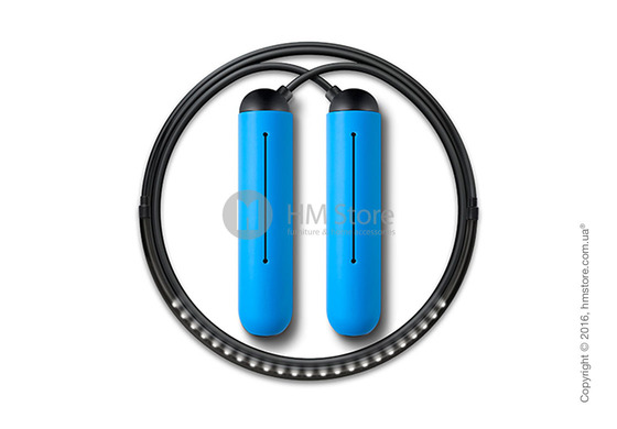 Умная скакалка Tangram Smart Rope, S size, Black + силиконовые накладки Blue Soft Grip