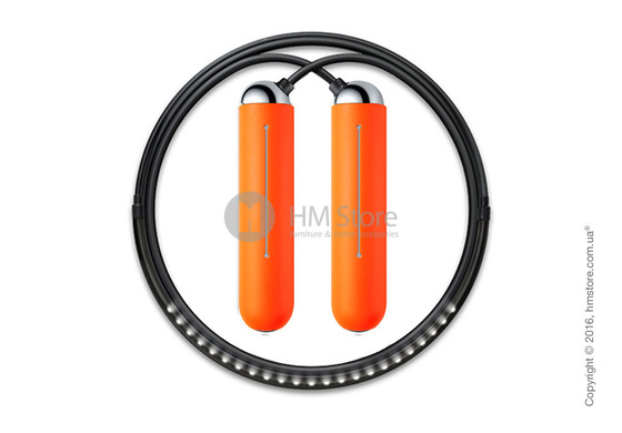 Умная скакалка Tangram Smart Rope, S size, Chrome + силиконовые накладки Orange Soft Grip