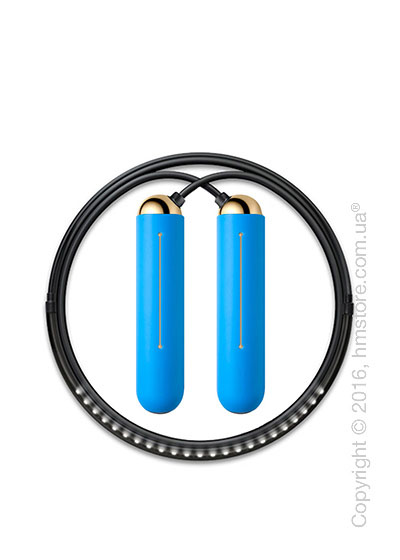 Умная скакалка Tangram Smart Rope, S size, Gold + силиконовые накладки Blue Soft Grip