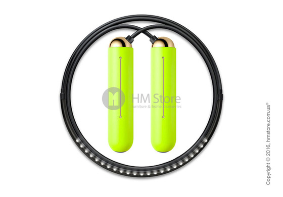 Умная скакалка Tangram Smart Rope, S size, Gold + силиконовые накладки Green Soft Grip