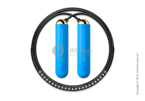 Умная скакалка Tangram Smart Rope, XS size, Gold + силиконовые накладки Blue Soft Grip