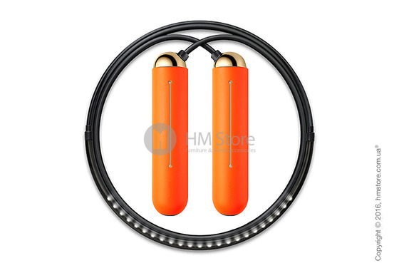 Умная скакалка Tangram Smart Rope, XS size, Gold + силиконовые накладки Orange Soft Grip