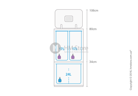 Универсальный контейнер для сортировки мусора Joseph Joseph Intelligent Waste Totem 58 л, Stone