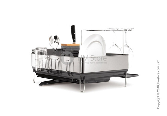 Сушка для посуды Simplehuman Steel Frame Dishrack, Stainless Steel Fingerprint Proof  and Grey
