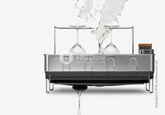 Сушка для посуды Simplehuman Steel Frame Dishrack, Stainless Steel Fingerprint Proof  and Grey