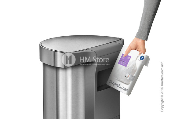 Ведро для мусора сенсорное Simplehuman Sensor Can 45 л, Brushed Stainless Steel