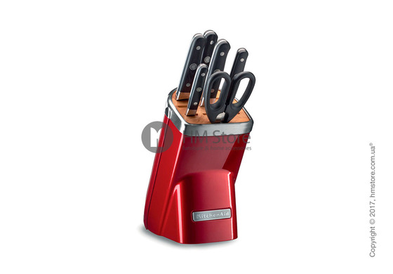 Набор ножей на подставке KitchenAid Professional Series Cutlery Set, 7 предметов, Candy Apple Red