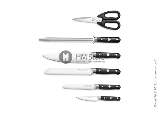 Набор ножей на подставке KitchenAid Professional Series Cutlery Set, 7 предметов, Candy Apple Red
