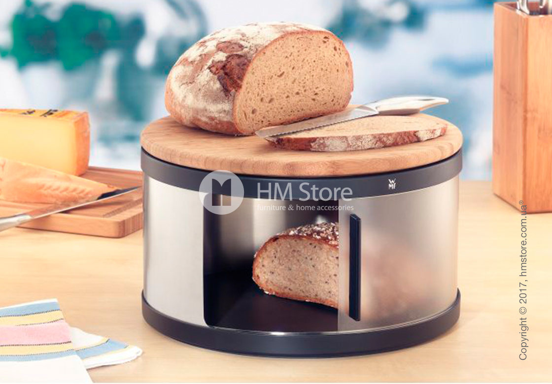 Круглая хлебница WMF с деревянной доской-крышкой