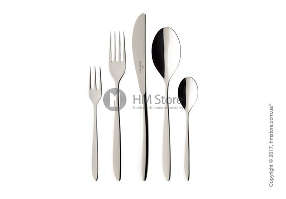 Набор столовых приборов Villeroy & Boch коллекция Soft Wave на 12 персон, 113 предметов