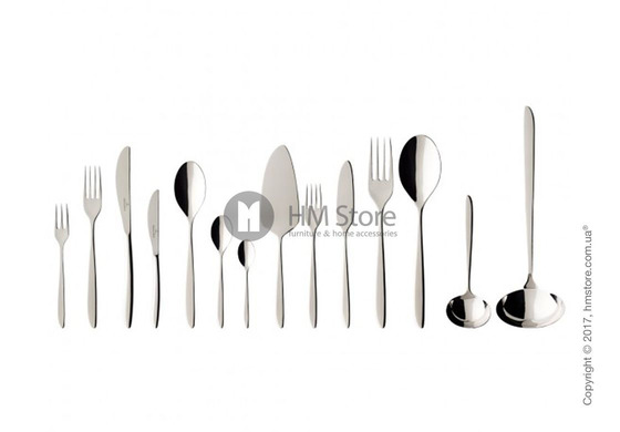 Набор столовых приборов Villeroy & Boch коллекция Soft Wave на 12 персон, 113 предметов