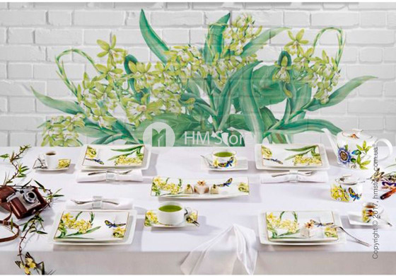 Набор чашек с блюдцами Villeroy & Boch коллекция Amazonia Meridiem на 4 персоны, 8 предметов