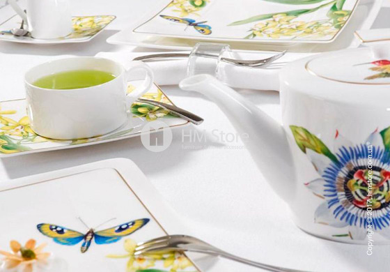 Набор чашек с блюдцами Villeroy & Boch коллекция Amazonia Meridiem на 4 персоны, 8 предметов