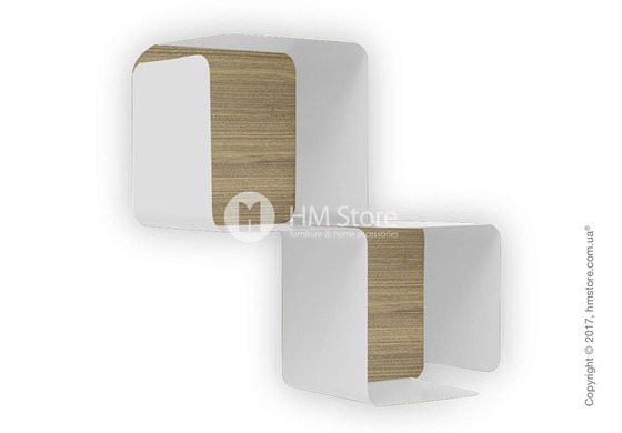 Полка Calligaris Fractal, Metal matt optic white and Melamine deco nougat