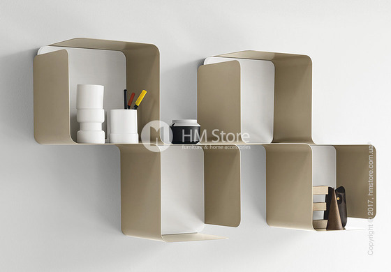 Полка Calligaris Fractal, Metal matt nougat and Melamine deco nougat
