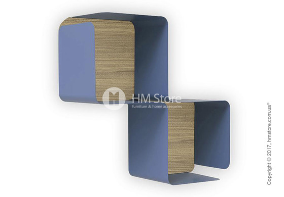 Полка Calligaris Fractal, Metal matt sky blue and Melamine deco nougat