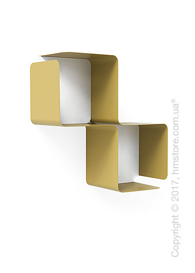 Полка Calligaris Fractal, Metal matt mustard yellow and Melamine matt white