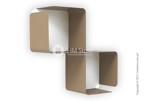 Полка Calligaris Fractal, Metal matt nougat and Melamine matt white