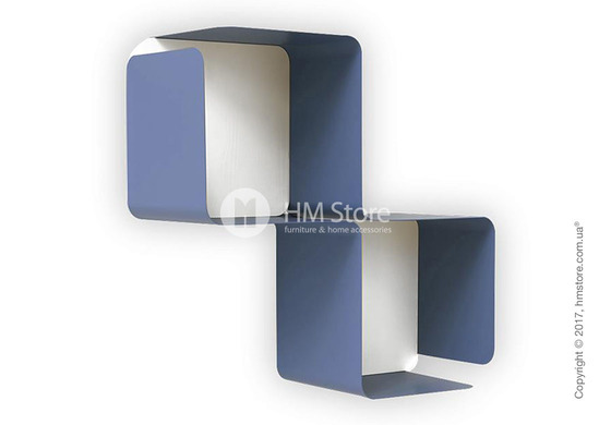 Полка Calligaris Fractal, Metal matt sky blue and Melamine matt white