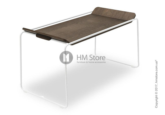 Сервировочный столик Calligaris Filo, Metal matt optic white and Veneer dark oak