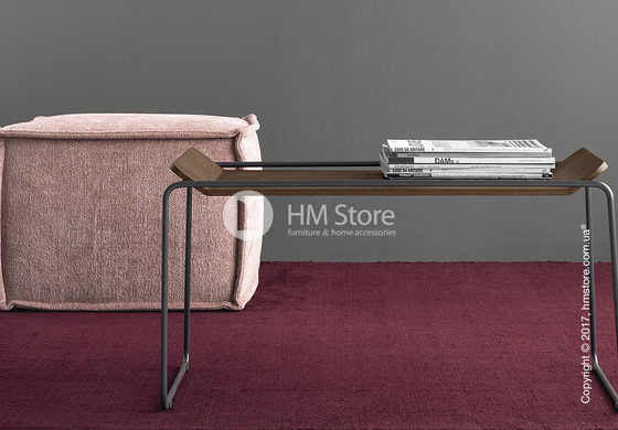 Сервировочный столик Calligaris Filo, Metal matt optic white and Veneer dark oak