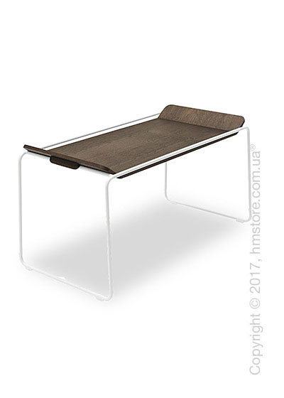 Сервировочный столик Calligaris Filo, Metal matt optic white and Veneer dark oak