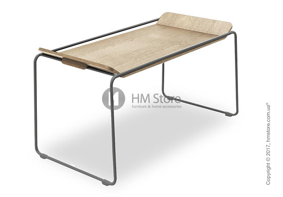 Сервировочный столик Calligaris Filo, Metal matt grey and Veneer natural oak