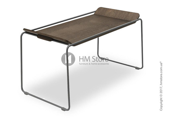 Сервировочный столик Calligaris Filo, Metal matt grey and Veneer dark oak