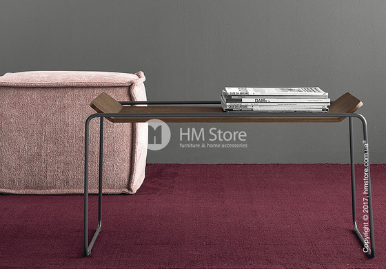 Сервировочный столик Calligaris Filo, Metal matt grey and Veneer dark oak