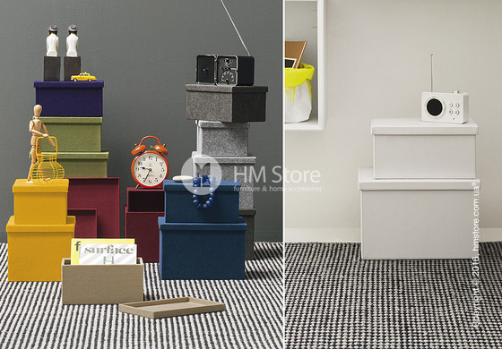 Набор ящиков Calligaris Clever, 2 предмета, Polyester felt anthracite