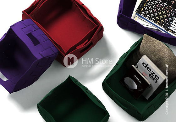 Набор корзин Calligaris Alvin, 3 предмета, Polyester felt dark blue