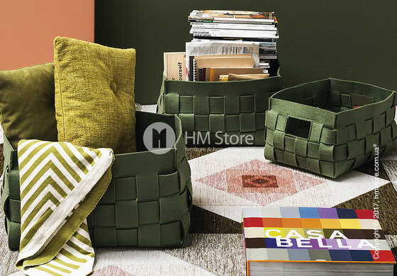 Набор корзин Calligaris Alvin, 3 предмета, Polyester felt dark blue