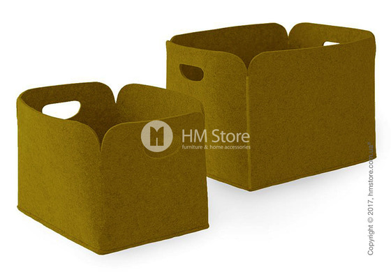 Набор корзин Calligaris Daryl, 2 предмета, Polyester felt mustard yellow