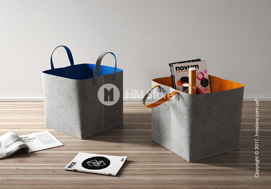 Корзина Calligaris Elliott, Polyester felt grey and Nougat