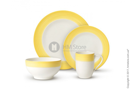 Набор фарфоровой посуды Villeroy & Boch коллекция Colourful Life на 2 персоны, 8 предметов,  Lemon Pie