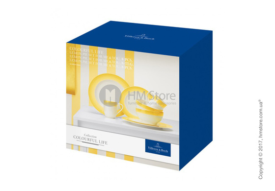Набор фарфоровой посуды Villeroy & Boch коллекция Colourful Life на 2 персоны, 8 предметов,  Lemon Pie