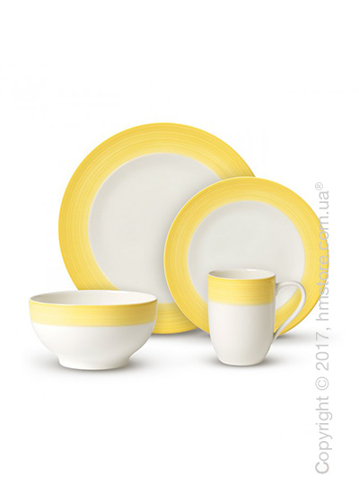 Набор фарфоровой посуды Villeroy & Boch коллекция Colourful Life на 2 персоны, 8 предметов,  Lemon Pie