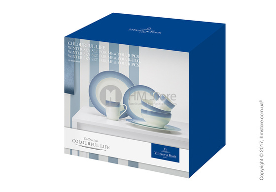 Набор фарфоровой посуды Villeroy & Boch коллекция Colourful Life на 2 персоны, 8 предметов, Winter Sky
